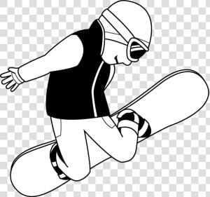 Ski Cliparts Black   Snowboard Black And White  HD Png Download