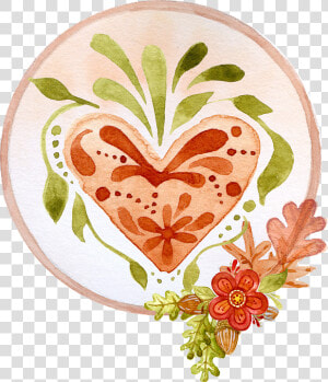 Floral  Heart  Tag  Fall  Watercolor  Greeting  Card   Ideas For Diary Decoration Inside  HD Png Download