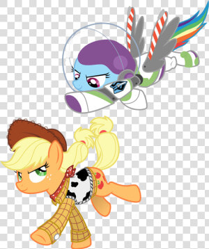 Buzz Clip Lightyear Clipart   Applejack Y Rainbow Dash  HD Png Download