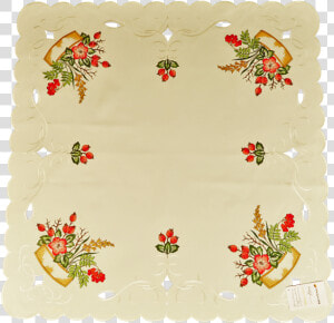 Linen Table Cloth   Floral Design  HD Png Download
