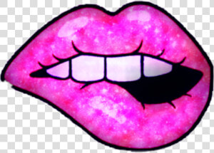  lips  aesthetic  tumblr  trendygirl  trendy  trend   Lips Clipart Pink Glitters  HD Png Download