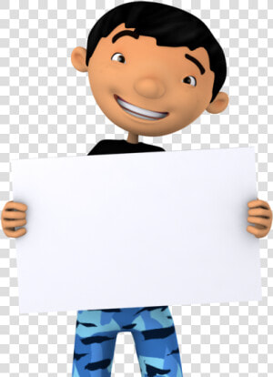 Cool Boy Holding A Blank Board  Sign Or Banner   Boy Holding Board Png  Transparent Png