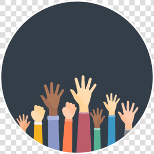 Transparent Raised Hands Png   Raised Hand Circle Png  Png Download
