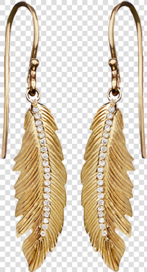 E Feather Earrings Medium Pave Y New   Earrings  HD Png Download