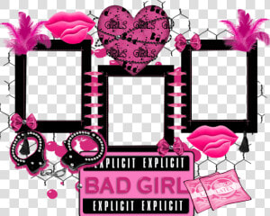 Pink Bad Girl Frame   Girl Photo Frame Png  Transparent Png
