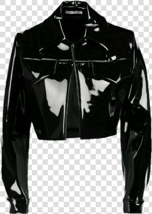 Image   Black Pvc Cropped Jacket  HD Png Download