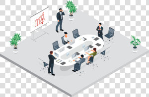 Isometric Vector Business Meeting  HD Png Download