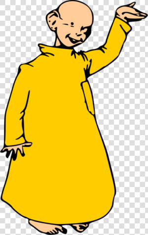 Bald Kid Wearing A Turbine And Waving   Yellow Kid Png  Transparent Png