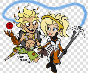 Balls Deep In Mercyrat   Junkrat And Mercy Ship  HD Png Download
