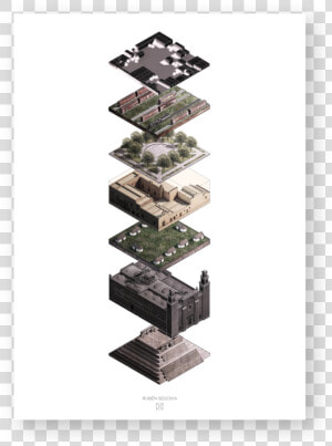Architectural Collage Ii Architectural  HD Png Download