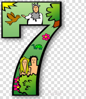 Numbers Days Of Creation Clipart Bible Myth Day Transparent   7 Days Of Creation Numbers  HD Png Download