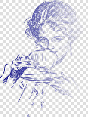 Woman Drinking Coffee Or Tea 01 Clip Arts  HD Png Download