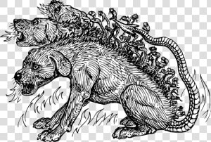 Art monochrome Photography carnivoran   Cerberus Clip Art  HD Png Download