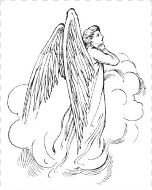 Angel Praying Saw Pattern   Angel Coloring  HD Png Download
