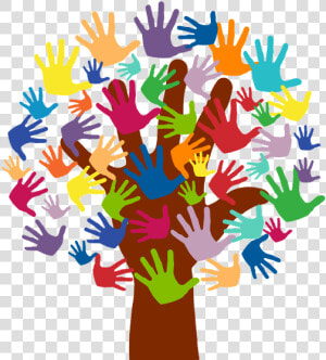Volunteer Tree With Hands   Tree With Hand Prints  HD Png Download