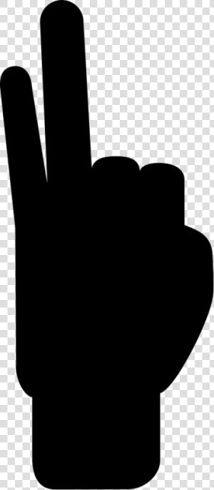 Hand With Two Raised Fingers  HD Png Download