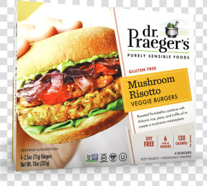Praeger S Mushroom Risotto Veggie Burgers Package   Dr Praeger  39 s Black Bean Quinoa Burger  HD Png Download