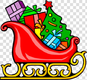 Sleigh With Presents   Santa Sleigh With Presents  HD Png Download