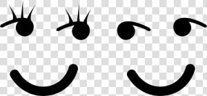 Simple Female And Male Smileys Clip Arts   Black And White Simple Smiley Face  HD Png Download