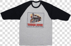 Tough Duck Locomotive Throwback Baseball T shirt Black   Active Shirt  HD Png Download