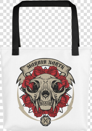 Cat Skull On White Mockup Mockup Black   Tote Bag Panda  HD Png Download