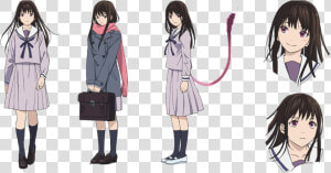 Character Design   Yato   Long Brown Hair Anime Characters  HD Png Download