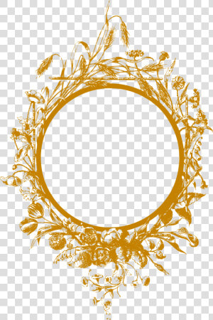 Flowery Frame 2 Clip Arts   اطار ذهبي دائري Png  Transparent Png