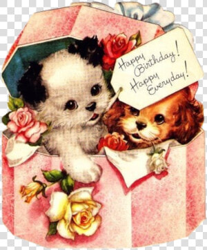 Vintage Birthday Cards With Dogs   Png Download   Vintage Birthday Card Dog  Transparent Png