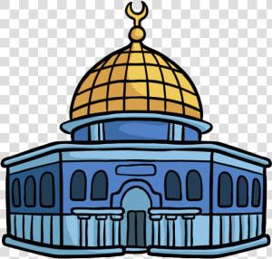 Jerusalem Drawing Aqsa   Dome Of The Rock Drawing Easy  HD Png Download