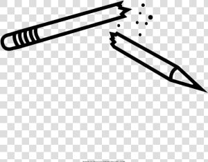 Broken Pencil Coloring Page   Broken Pencil Black And White  HD Png Download
