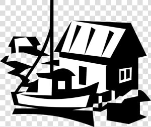Vector Illustration Of Commercial Fishing Trawler Boat  HD Png Download