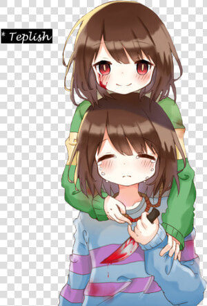 Transparent Undertale Chara Png   Sans Và Frisk Anime  Png Download