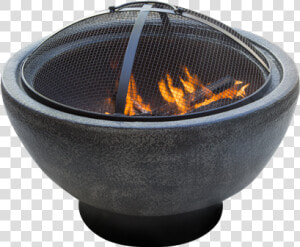 Glow Marla Clay Fire Pit With Mesh Lid   Flame  HD Png Download