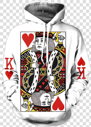 King Of Hearts Png   King Card Hoodie  Transparent Png