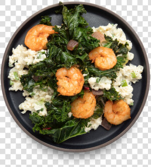 Shrimp  amp  Cauliflower Grits   Caesar Salad  HD Png Download