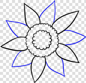 Clip Art Rose Petals Falling Drawing   Sunflower Petals Drawing  HD Png Download