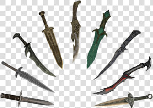 Transparent Skyrim Dragon Png   Skyrim Daggers  Png Download