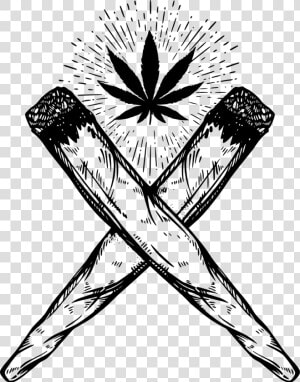Joint Drawing Cannabis Smoking   Marijuana Drawings  HD Png Download