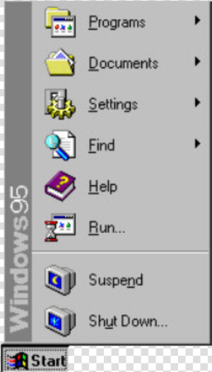 Windows 95 Start Menu  HD Png Download