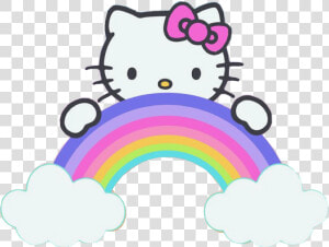  hellokitty  sanrio  hellokittyunicorn  rainbow  kitty  HD Png Download