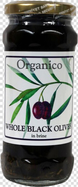 Organic Whole Black Olives   Bottle  HD Png Download