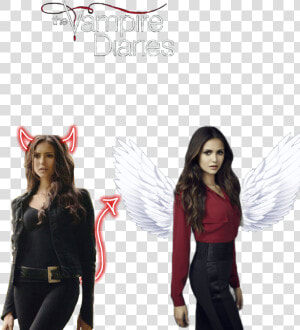  tvd  vampirediaries  elena  katherine  photo  tvdphoto  HD Png Download