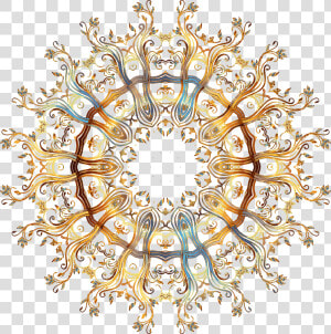 Chromatic Gold Flourish Ornament 3 No Background   Circle  HD Png Download