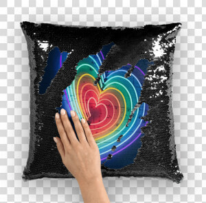 Transparent Rainbow Heart Png   Nicolas Cage Sequin Throw Pillow  Png Download