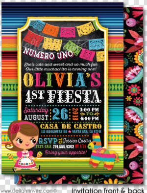 Clip Art Mexican Fiesta Invitations   Mexican Fiesta 1st Birthday Invitation  HD Png Download