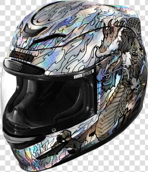 Icon Airmada Silver Legion Fullface Motorcycle Riding  HD Png Download