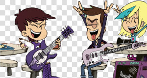 Luna Richard And Sam Rocking Out By Kabutopsthebadd   Loud House Luna Guitar  HD Png Download