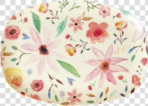 Selmas Flower Print Rectangular Melamine Plate By Rice   Ringband Met Bloemen  HD Png Download