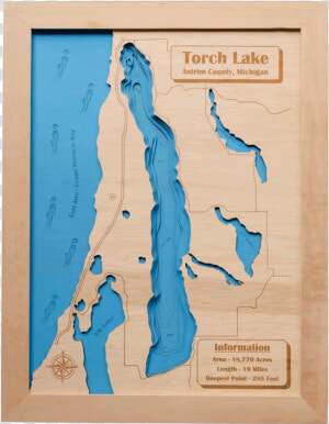 Torch Lake 3d Map   Torch Lake Outline  HD Png Download