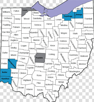 A Map Of Ohio Counties   Ohio County Map  HD Png Download